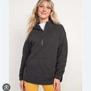 Old Navy Half Zip Tunic Hoodie Sweatshirt in Panther XS